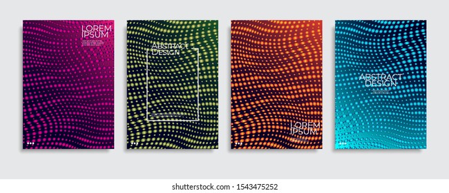 Brochure cover templates set. Minimal colorful gradient abstract background. A4 eps10 vector.