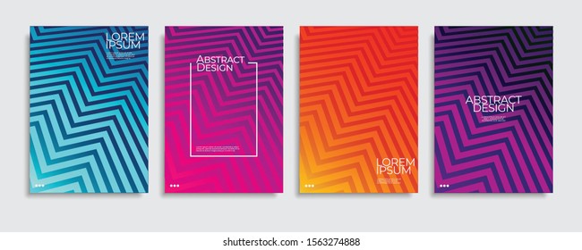 Brochure cover templates set. Minimal colorful gradient abstract cover background. A4 eps10 vector.