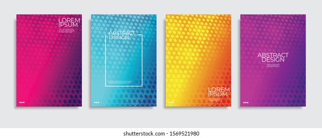 Brochure cover templates set. Minimal colorful gradient abstract background. A4 eps10 vector.