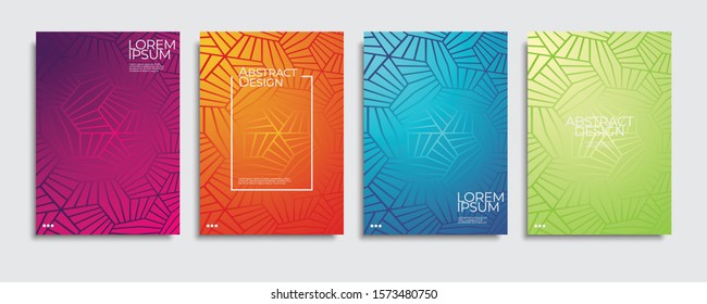 Brochure cover templates set. Minimal colorful gradient abstract cover background. A4 eps10 vector.