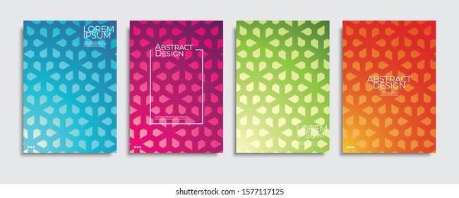 Brochure cover templates set. Minimal colorful gradient abstract background. A4 eps10 vector.