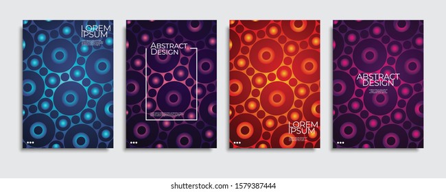 Brochure cover templates set. Minimal colorful gradient abstract background. A4 eps10 vector.