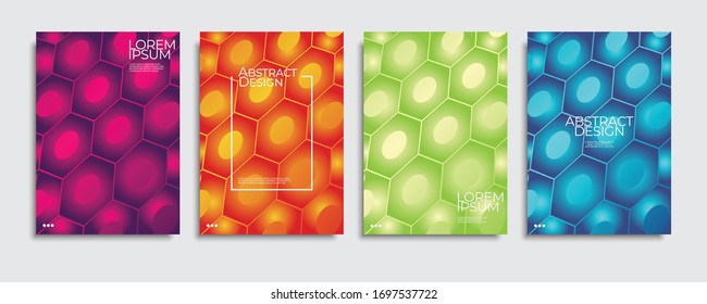 Brochure cover templates set. Minimal colorful gradient abstract cover background. A4 eps10 vector.