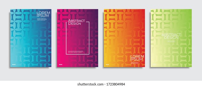 Brochure cover templates set. Minimal colorful gradient abstract cover background. A4 eps10 vector.