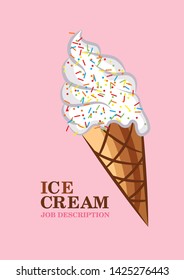 Brochure cover used in marketing and advertising ice cream. Vector illustration