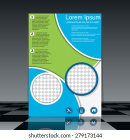 Brochure cover vector template. Business flyer, poster, banner, booklet abstract design.