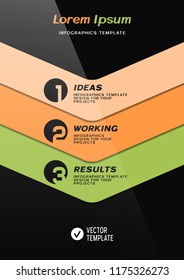 Brochure cover or web banner design with numbered steps. Vector illustration