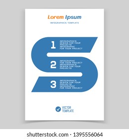 Brochure cover or web banner design with numbered elements. Vector illustration