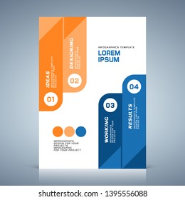 Brochure cover or web banner design with numbered elements. Vector illustration