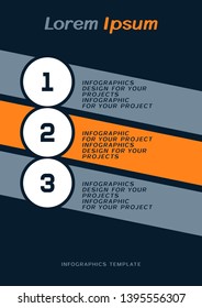 Brochure cover or web banner design with numbered steps. Vector illustration