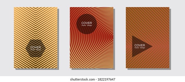 Brochure covers, posters, banners vector templates. 2d grid composition. Halftone lines music poster background. Digital collection. Geometric graphic design for booklet brochure covers.