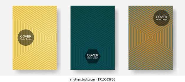 Portadas de folletos, afiches, banners de plantillas vectoriales. Composición neotérica. Plantillas de informes anuales de líneas de semitono. Folletos mínimos. Diseño gráfico geométrico para portadas de folletos.