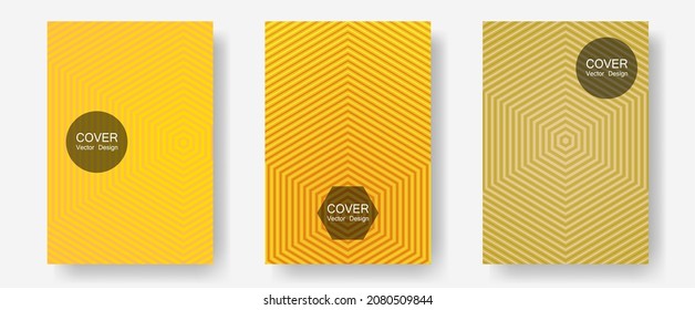 Brochure covers, posters, banners vector templates. Contemporary collection. Halftone lines annual report templates. Corporate catalogs. Geometric graphic design for booklet brochure covers.
