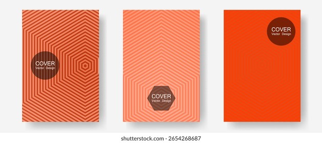 Folheto cobre, cartazes, banners modelos de vetor. Composição em Technicolor. Modelos de relatório anual de linhas de meio-tom. Estilo futurista. Design gráfico geométrico para capas de brochura de livreto.