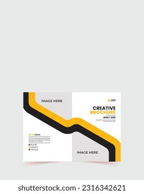 Brochure creative design, book cover, Trendy minimalist flat geometric design, back and inside pages, company profile, Vertical a4 format, Multipurpose template with cover, flyer design, vector