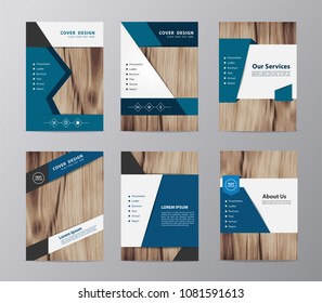 Brochure creative design. Multipurpose template with cover texture of wood background. Vertical a4 size format