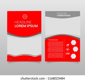 Brochure creative design. Multipurpose template with cover, back and inside pages. Trendy minimalist flat geometric design. Vertical a4 format.