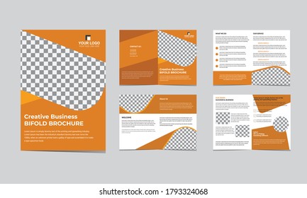 Brochure creative design. Multipurpose template with cover, back and inside pages. Trendy minimalist flat geometric design. Vertical a4 format.