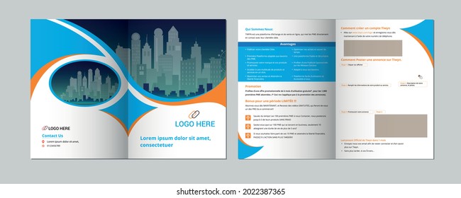 Brochure creative design. Multipurpose template with cover, back and inside pages. Trendy minimalist flat geometric design. Vertical a4 format.