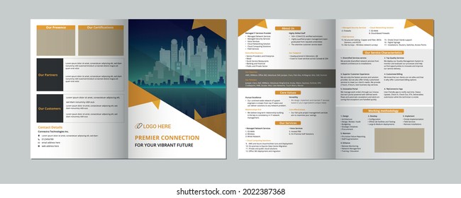 Brochure creative design. Multipurpose template with cover, back and inside pages. Trendy minimalist flat geometric design. Vertical a4 format.
