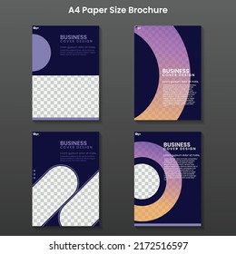 Brochure Creative Design. Multipurpose Template, Include Cover, Back And Inside Pages. Trendy Minimalist Flat Geometric Design.gradient Circle Minimal Brochure Layout. A4 Size Brochure.