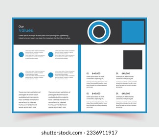 Brochure creative design, Multipurpose template with cover, company profile, back and inside pages, Trendy minimalist flat design, Vertical a4 format, flyer.