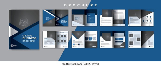 Brochure creative design. Multipurpose template with cover, back and inside pages