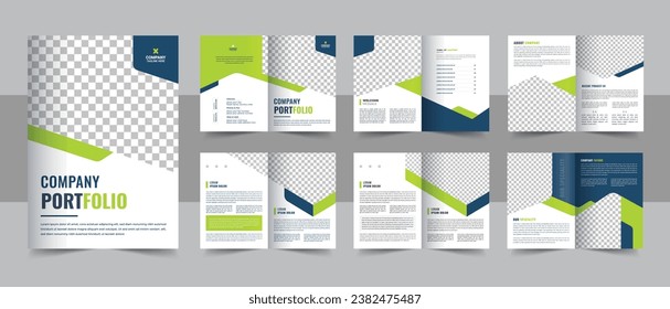 Brochure creative design. Multipurpose template with cover, back and inside pages. Trendy minimalist flat geometric design. Vertical a4 format. Company portfolio template design set
