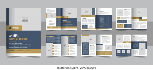 Brochure creative design. Multipurpose template with cover, back and inside pages. Trendy minimalist flat geometric design. Vertical a4 format., Company Profile Brochure or business profile Layout