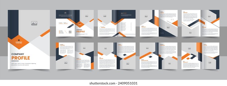 Brochure creative design. Multipurpose template with cover, back and inside pages. Trendy minimalist flat geometric design, minimal business portfolio brochure design, annual report vector