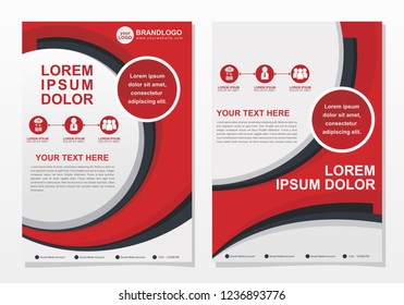 Brochure desgn template with red and white color, business brochure 