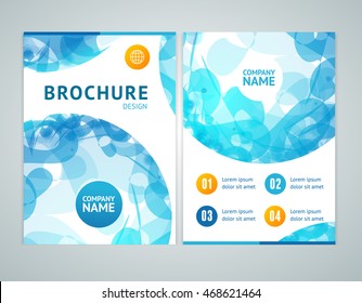 Brochure Design in A4 Size with Abstract Blue Sphere. Vector illustration