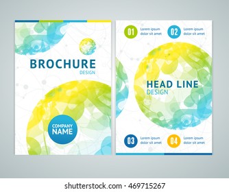 Brochure Design in A4 Size with Abstract Color Sphere. Vector illustration