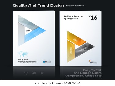 Brochure design, abstract annual report, business vector template.