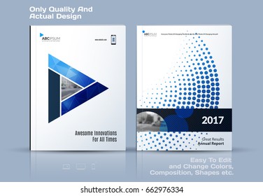 Brochure design, abstract annual report, business vector template.
