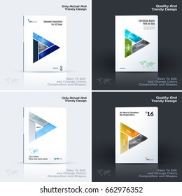 Brochure design, abstract annual report, business vector template.