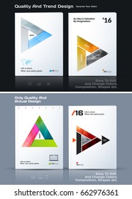 Brochure design, abstract annual report, business vector template.