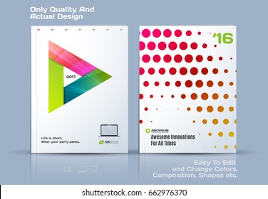 Brochure design, abstract annual report, business vector template.