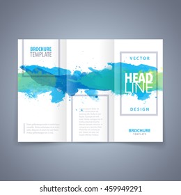 brochure design abstract poster vector fashionable advertisement card or tri fold insert design pattern with green watercolour texture brochure design abstract poster white abstraction scene numeric p