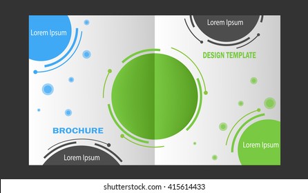 Brochure Design Abstract Template Green and Blue circles.