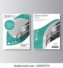 Brochure design annual report cover. Leaflet flyer layout. Magazine cover corporate identity template. Presentation template corporate identity. Brochure cover. Vector business center photo eps10