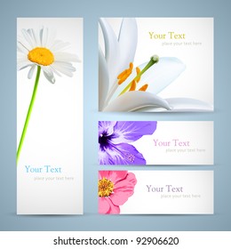 Brochure Design Background. Flyer Or Birthday Invitation Card Template Layout With Spring Flowers