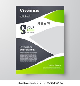 Brochure design beauty flyer size A4 template green color