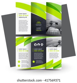 Brochure design, business brochure template, creative tri-fold, trend brochure ribbon