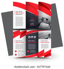 Brochure design, business brochure template, creative tri-fold, trend brochure ribbon