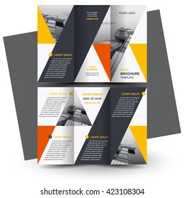 Brochure design, business brochure template, creative tri-fold, trend brochure triangles
