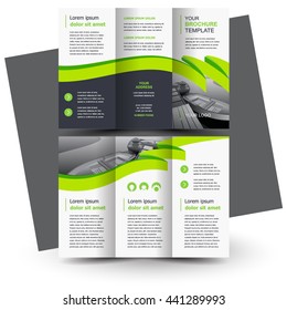 Brochure design, business brochure template, creative tri-fold, trend brochure ribbon