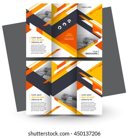 Brochure design, business brochure template, creative tri-fold, trend brochure stripes yellow