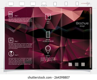 Brochure design. Colorful abstract vector backgrounds. Polygonal texture. 
