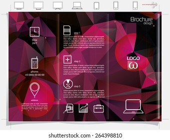 Brochure design. Colorful abstract vector backgrounds. Polygonal texture. 